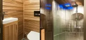 komfortables Saunahaus, Sauna im Garten