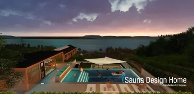 Saunahaus mit Whirlpool und Pool