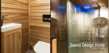 komfortables Saunahaus, Sauna im Garten