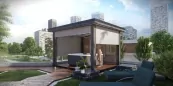 Pergola mit Jacuzzi, Farbe Esche grau, wasserdicht, BLUETOOTH-Soundsystem Pergola mit Jacuzzi, Farbe Esche grau, wasserdicht, BLUETOOTH-Soundsystem