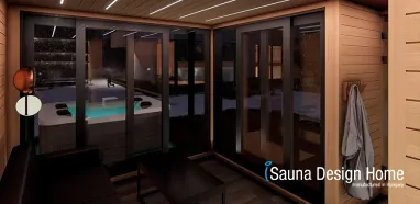 Modernes Saunahaus mit Terrasse Modernes Saunahaus mit Terrasse