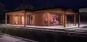 Individuelles Massivholz-Saunahaus mit Terrasse