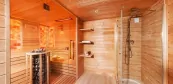 Außen Sauna Haus mit Dusche, iSauna Erlebnis Zuhause Außen Sauna Haus mit Dusche, iSauna Erlebnis Zuhause