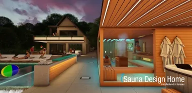 Saunahaus mit Ruheraum und Dusche