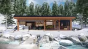 einzigartige Sauna im skandinavischen Stil