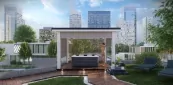 Pergola zipSCREEN mit Beschattung in weiß Villeroy & Boch mit Whirlpool Pergola zipSCREEN mit Beschattung in weiß Villeroy & Boch mit Whirlpool
