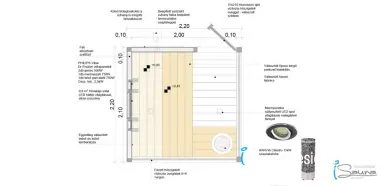 Gartensauna Plan, individuelle Sauna, Maßanfertigung Gartensauna Plan, individuelle Sauna, Maßanfertigung