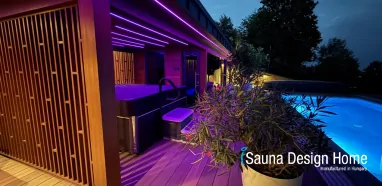 Beleuchtetes Saunahaus Beleuchtetes Saunahaus