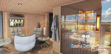 Kombiniertes Saunahaus, individuelle Gartensauna nach Maß