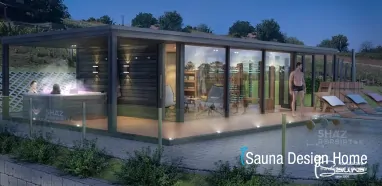 Aussen komfort Saunahaus, individuelles Saunahaus 