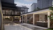 Das Außen Saunahaus in einer privaten Penthouse mit Panoramablick Das Außen Saunahaus in einer privaten Penthouse mit Panoramablick