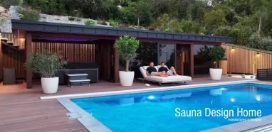 Saunahaus aus der Vogelperspektive Saunahaus aus der Vogelperspektive