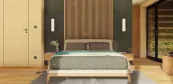 Design Wand aus Holz im Schlafzimmer Design Wand aus Holz im Schlafzimmer