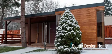 Gartensauna mit Vordach Gartensauna mit Vordach