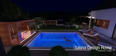 Garten mit Pool und Sauna Garten mit Pool und Sauna