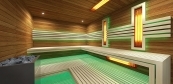 Kombinierte Sauna im Minimalstil